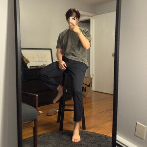 H&M / Black / Ankle Pants / Waist Band & Strings / XS